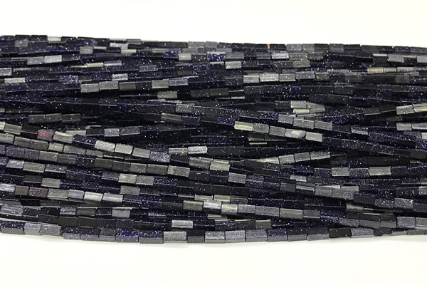 CCU1112 15 inches 2*4mm cuboid blue goldstone beads