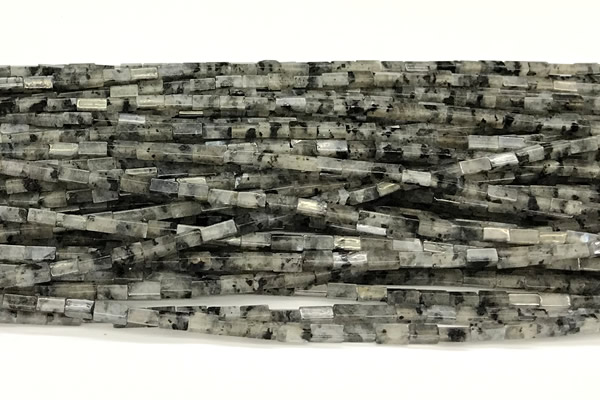 CCU1114 15 inches 2*4mm cuboid black labradorite beads