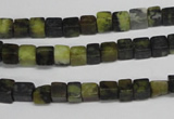 CCU12 15.5 inches 4*4mm cube yellow turquoise beads wholesale