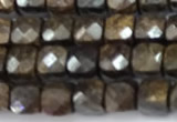 CCU1270 15 inches 4mm faceted cube bronzite beads