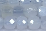 CCU1272 15 inches 6mm - 7mm faceted cube blue chalcedony beads