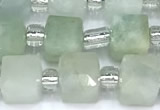 CCU1311 15 inches 7mm - 8mm faceted cube aquamarine beads