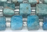 CCU1315 15 inches 7mm - 8mm faceted cube apatite beads