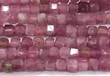 CCU1328 15 inches 2.5mm faceted cube tourmaline beads