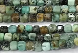 CCU1331 15 inches 2.5mm faceted cube African turquoise beads