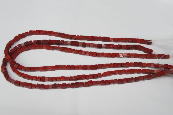 CCU21 15.5 inches 5*5mm cube red jasper beads wholesale