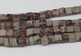 CCU24 15.5 inches 5*5mm cube red artistic jasper beads wholesale