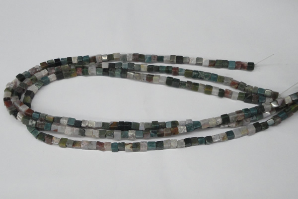 CCU27 15.5 inches 5*5mm cube Indian agate beads wholesale