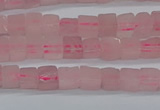 CCU300 15.5 inches 4*4mm cube rose quartz beads wholesale