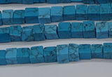 CCU303 15.5 inches 4*4mm cube imitation turquoise beads wholesale