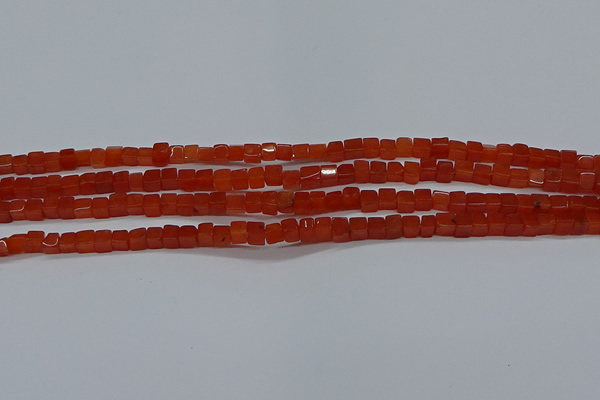 CCU305 15.5 inches 4*4mm cube red agate beads wholesale