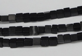 CCU31 15.5 inches 5*5mm cube black agate beads wholesale