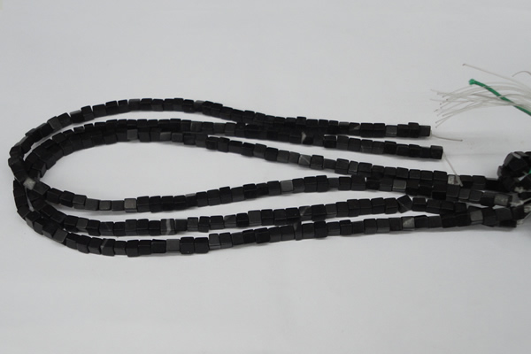 CCU31 15.5 inches 5*5mm cube black agate beads wholesale