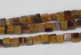 CCU34 15.5 inches 5*5mm cube yellow tiger eye beads wholesale