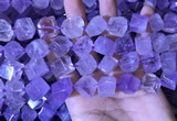 CCU400 15.5 inches 8*10mm - 14*16mm cube lavender amethyst beads