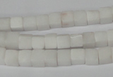 CCU45 15.5 inches 6*6mm cube white stone beads wholesale