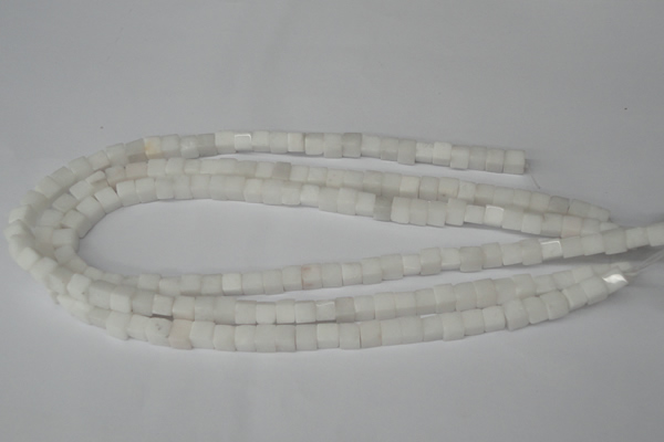 CCU45 15.5 inches 6*6mm cube white stone beads wholesale