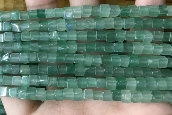 CCU452 15.5 inches 4*4mm cube green aventurine beads wholesale