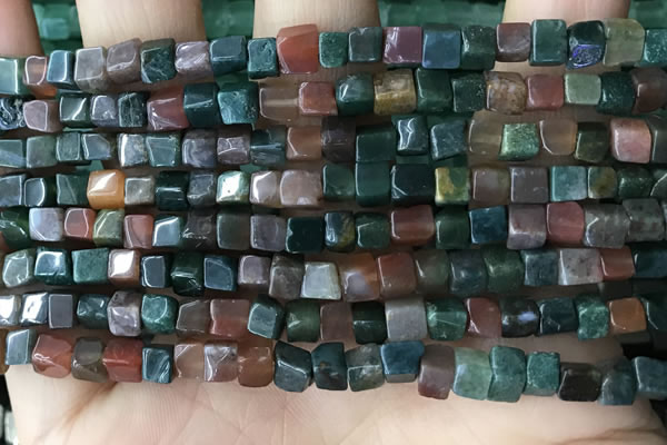 CCU459 15.5 inches 4*4mm cube Indian agate beads wholesale