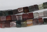 CCU46 15.5 inches 6*6mm cube Indian agate beads wholesale