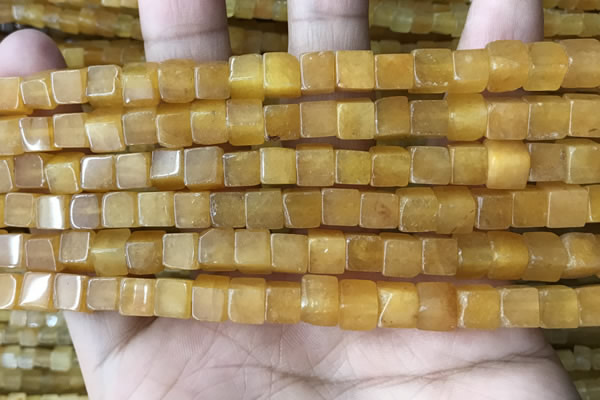 CCU481 15.5 inches 6*6mm cube yellow aventurine beads wholesale