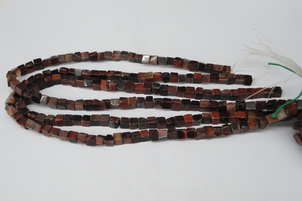 CCU49 15.5 inches 6*6mm cube red tiger eye beads wholesale