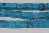 CCU50 15.5 inches 6*6mm cube turquoise beads wholesale