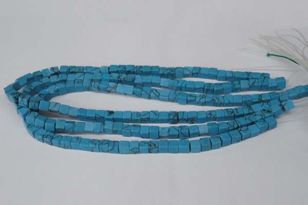 CCU50 15.5 inches 6*6mm cube turquoise beads wholesale