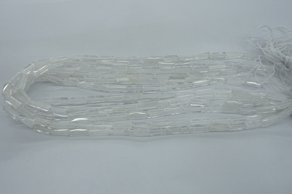 CCU516 15.5 inches 4*13mm cuboid white crystal beads wholesale