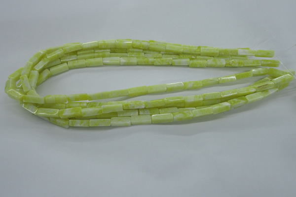 CCU524 15.5 inches 4*13mm cuboid lemon jade beads wholesale