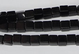 CCU53 15.5 inches 6*6mm cube black agate beads wholesale