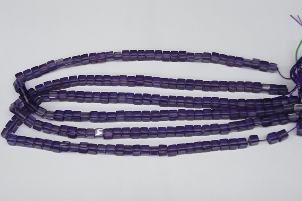 CCU55 15.5 inches 6*6mm cube synthetic amethyst beads wholesale