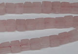 CCU56 15.5 inches 6*6mm cube rose quartz beads wholesale