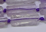 CCU601 15.5 inches 8*20mm - 10*30mm cuboid amethyst beads