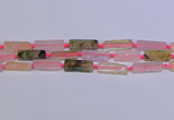 CCU608 15.5 inches 8*20mm - 10*30mm cuboid mixed quartz beads