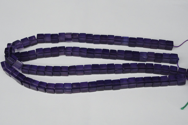 CCU61 15.5 inches 8*8mm cube synthetic amethyst beads wholesale