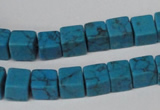 CCU62 15.5 inches 8*8mm cube turquoise beads wholesale