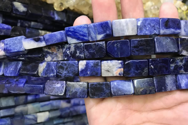 CCU651 15.5 inches 10*14mm - 11*15mm cuboid sodalite beads