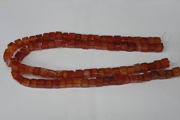 CCU67 15.5 inches 8*8mm cube red agate beads wholesale