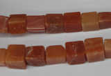 CCU68 15.5 inches 8*8mm cube red aventurine beads wholesale