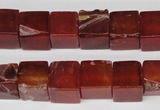 CCU70 15.5 inches 10*10mm cube red agate beads wholesale