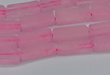 CCU711 15.5 inches 4*13mm cuboid rose quartz beads wholesale