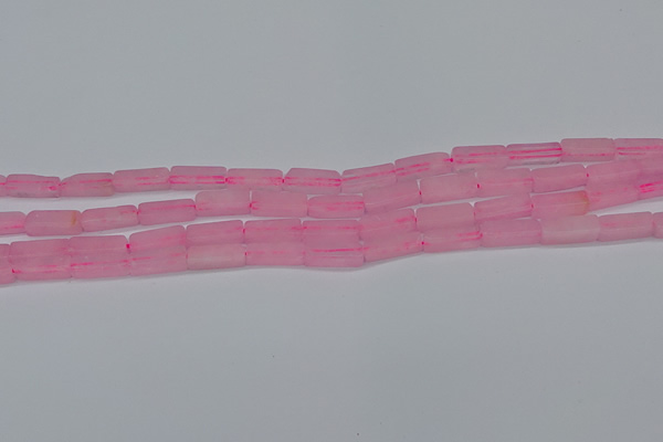 CCU711 15.5 inches 4*13mm cuboid rose quartz beads wholesale