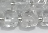 CCU750 15 inches 8*8mm faceted cube white crystal beads