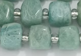 CCU762 15 inches 8*8mm faceted cube amazonite beads