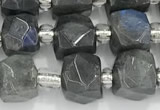 CCU764 15 inches 8*8mm faceted cube labradorite beads