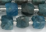 CCU768 15 inches 8*8mm faceted cube apatite beads