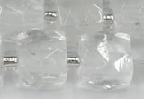 CCU770 15 inches 10*10mm faceted cube white crystal beads