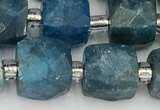 CCU784 15 inches 10*10mm faceted cube apatite beads