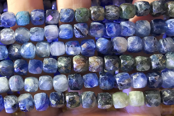 CCU819 15 inches 6mm faceted cube kyanite beads